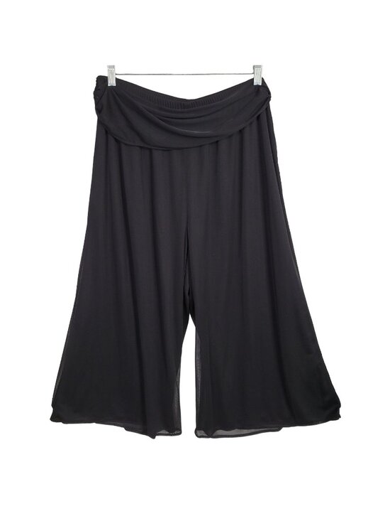 Connected Woman Pants - Connected Woman Size 18W 20W Pants Dressy Flowy Chiffon Palazzo Wide-Leg Black